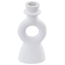 Beliani Candle Holder Sparta Ceramic 17 Cm Off-White - thumbnail 1