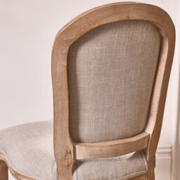 Dibor Set Of 2 Rustic Vintage Loire Linen Solid Wood Frame Home Furniture Dining Chairs - thumbnail 4