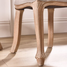 Dibor Set Of 2 Rustic Vintage Loire Linen Solid Wood Frame Home Furniture Dining Chairs - thumbnail 6