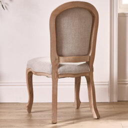 Dibor Set Of 2 Rustic Vintage Loire Linen Solid Wood Frame Home Furniture Dining Chairs - thumbnail 3
