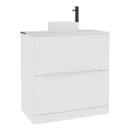 Royal Bathrooms Venice 800mm Gloss White Freestanding Bathroom Countertop Vanity Unit 2 Drawer With Round Basin - thumbnail 7