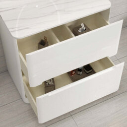 Royal Bathrooms Venice 800mm Gloss White Freestanding Bathroom Countertop Vanity Unit 2 Drawer With Round Basin - thumbnail 5