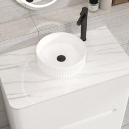 Royal Bathrooms Venice 800mm Gloss White Freestanding Bathroom Countertop Vanity Unit 2 Drawer With Round Basin - thumbnail 6