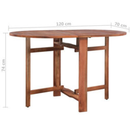 Vidaxl Garden Table 120X70X74 Cm Solid Acacia Wood - thumbnail 8