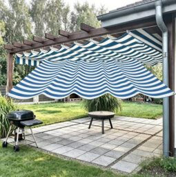 Blue 200X300Cm Rectangular Shade Sail Waterproof Uv Resistant - thumbnail 2