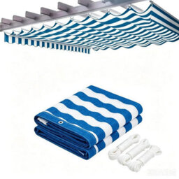 Blue 200X300Cm Rectangular Shade Sail Waterproof Uv Resistant - thumbnail 1