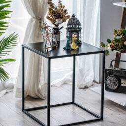 Nordlys Industrial Black Metal Side Table Industrial Style Living Room - thumbnail 3
