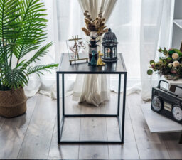 Nordlys Industrial Black Metal Side Table Industrial Style Living Room - thumbnail 4