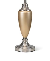 Lighting Supermarket Malham Large Classic Ceramic Table Lamp With Lacy Bloom Stencil Shade - Champagne Gold And Satin Silver - thumbnail 3