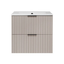 Heze Furniture Flow 2 Drawer Bathroom Vanity Cabinet Vanity Unit With Basin 60Cm - Cashmere - thumbnail 2