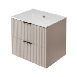 Heze Furniture Flow 2 Drawer Bathroom Vanity Cabinet Vanity Unit With Basin 60Cm - Cashmere - thumbnail 3