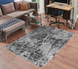 Smart Living Modern Soft Carved Area Rug, Living Room Carpet, Kitchen Floor, Bedroom Soft Rugs 80Cmx150Cm - Serenity (211 Black) - thumbnail 5