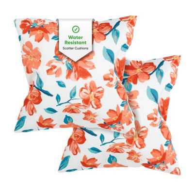Gardenwize Pair Of Japanese Floral Outdoor Scatter Cushions 45 X 45Cm - image 1
