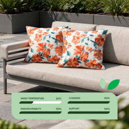 Gardenwize Pair Of Japanese Floral Outdoor Scatter Cushions 45 X 45Cm - thumbnail 3