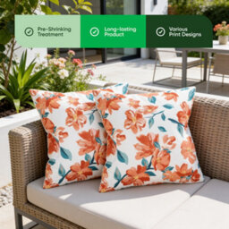 Gardenwize Pair Of Japanese Floral Outdoor Scatter Cushions 45 X 45Cm - thumbnail 4