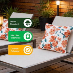 Gardenwize Pair Of Japanese Floral Outdoor Scatter Cushions 45 X 45Cm - thumbnail 5