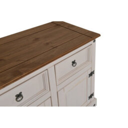 Mercers Furniture Corona White 2 Door 2 Drawer Sideboard Solid Pine With Mexican Styling - thumbnail 4