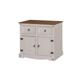 Mercers Furniture Corona White 2 Door 2 Drawer Sideboard Solid Pine With Mexican Styling - thumbnail 2