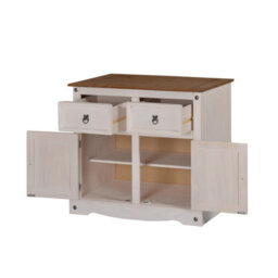 Mercers Furniture Corona White 2 Door 2 Drawer Sideboard Solid Pine With Mexican Styling - thumbnail 3