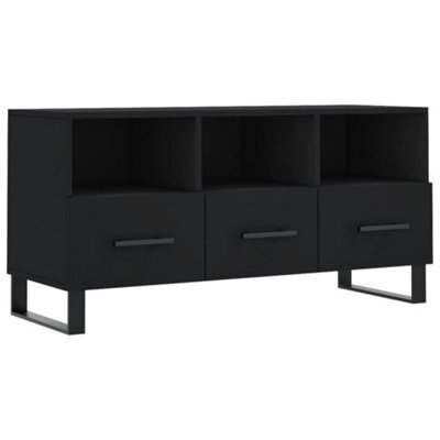Berkfield Sturdy Tv Cabinet Black 102X36X50 Cm Engineered Wood - image 1