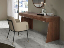Elegant Walnut Desk With 3 Drawers - Modern Design By Angel Cerda - thumbnail 2