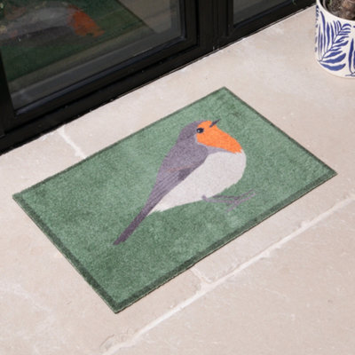 Artsy Doormats Green Robin Indoor Washable Doormat - image 1