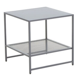 Orsina Versatile Grey Metal Side Table, Compact Design Side Table By Couch, Industrial Style Livingroom Side Table - thumbnail 2