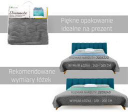 Bedspread Tutumi Diamante Blue 200X240 - thumbnail 6