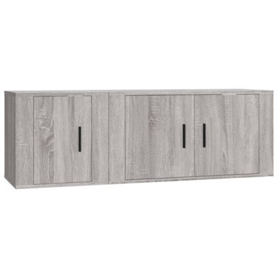 Berkfield Classic 2 Piece Tv Cabinet Set Grey Sonoma Engineered Wood - image 1