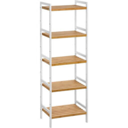 Songmics Bamboo Shelf, Kitchen Shelf, Bathroom Shelf, Bookshelf, Stand Shelf With 5 Shelves 45 X 31.5 X 142 Cm, Ideal For Bathroom, Kitchen - thumbnail 5