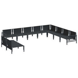 Berkfield Garden Sofa Set 10 Pcs Anthracite Steel - thumbnail 6