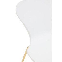 Orsina Comfortable Dining Chair With White Seat And Gold Chrome Legs, Elegant Chair For Table, Modern Dining Chair - thumbnail 5