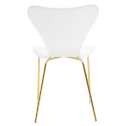 Orsina Comfortable Dining Chair With White Seat And Gold Chrome Legs, Elegant Chair For Table, Modern Dining Chair - thumbnail 4