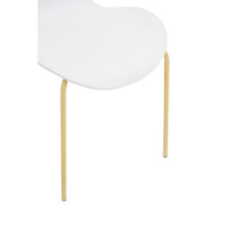 Orsina Comfortable Dining Chair With White Seat And Gold Chrome Legs, Elegant Chair For Table, Modern Dining Chair - thumbnail 6