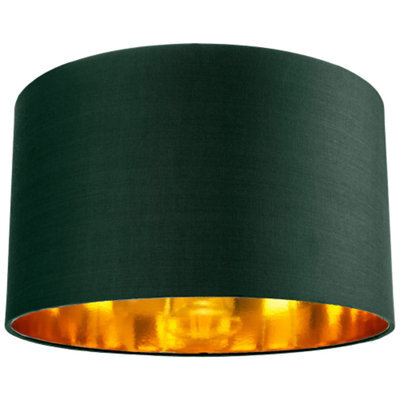Happy Homewares Contemporary Green Cotton 14 Table/pendant Lamp Shade With Shiny Copper Inner - image 1