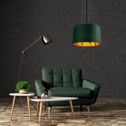 Happy Homewares Contemporary Green Cotton 14 Table/pendant Lamp Shade With Shiny Copper Inner - thumbnail 4
