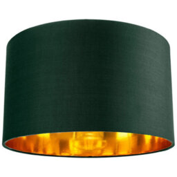 Happy Homewares Contemporary Green Cotton 14 Table/pendant Lamp Shade With Shiny Copper Inner