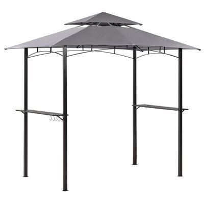 Beliani Gazebo Naro Metal 240 Cm 148 Cm Grey - image 1