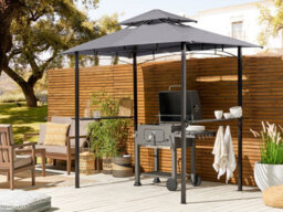 Beliani Gazebo Naro Metal 240 Cm 148 Cm Grey - thumbnail 2