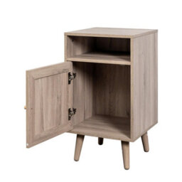 Willow Oak & Rattan 1 Door Bedside Table Nightstand Chest Bedroom Storage Furniture - thumbnail 5