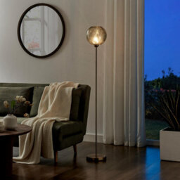 Furniturebox Uk Nadine Green Glass Globe Standing Floor Lamp - thumbnail 3