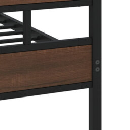 Berkfield Metal Bed Frame Without Mattress Brown Oak 160X200 Cm - thumbnail 7