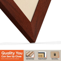 "AK Frames 25X17"" Rose Wood Modern Vinyl Record Frame With Ivory Mount For 12 Inch Lp Cover & Disc - Overlapped Design" - thumbnail 3