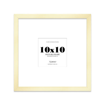 "10X10"" Gold Picture Frame - 10X10"" Square Frame With 7X7"" Mount For 10X10""/7X7"" Pictures Art Deco Style Room Decor, 1 Pack" - image 1