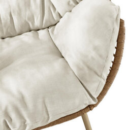 Furniturebox Uk Beige Indoor / Outdoor Rattan Double Egg Chair Seat - thumbnail 6
