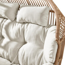 Furniturebox Uk Beige Indoor / Outdoor Rattan Double Egg Chair Seat - thumbnail 5