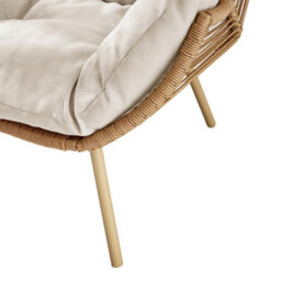 Furniturebox Uk Beige Indoor / Outdoor Rattan Double Egg Chair Seat - thumbnail 7