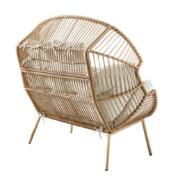 Furniturebox Uk Beige Indoor / Outdoor Rattan Double Egg Chair Seat - thumbnail 3