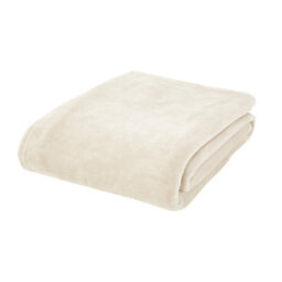 Catherine Lansfield Extra Large Raschel Velvet Touch Blanket Throw Cream - thumbnail 4