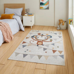 Multicolour Pictorial 40mm Thick Stain-Resistant Rug For Bedroom, Dining Room, Easy To Clean Modern Rug-80Cm X 150Cm - thumbnail 1